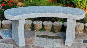 Stone bench for garden decoration