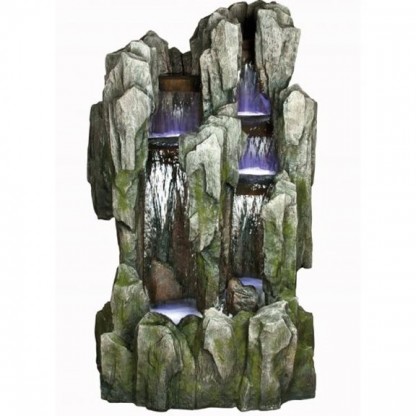 Rock waterfall tabletop statuary fountain with pump - 92x74x151 cm