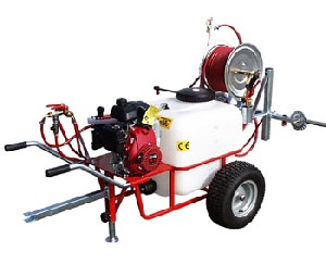 Wheelbarrow sprayer with 100L tank, gasoline 20 bar