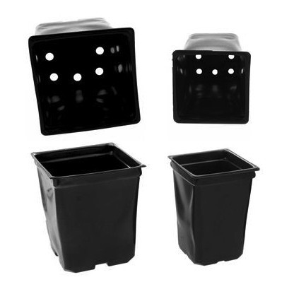 Molded square pots, black, 9x9x7.5 cm, 774 pcs/carton